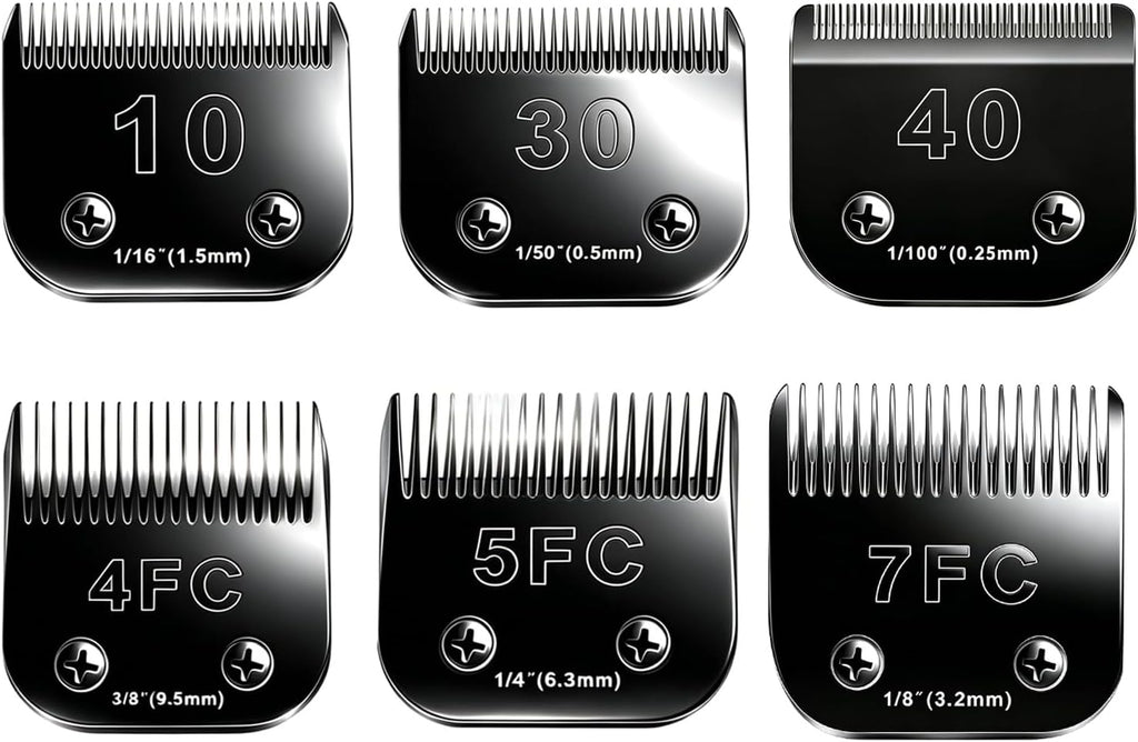 6pcs Dog Grooming Replacement Blades Compatible with Andis/Oster A5/Wahl KM-10 Series Dog Clippers,Detachable Clipper Replacement Blade,Black (6PCS Black-#10+30+3FC+4FC+5FC+7FC) - Image 15