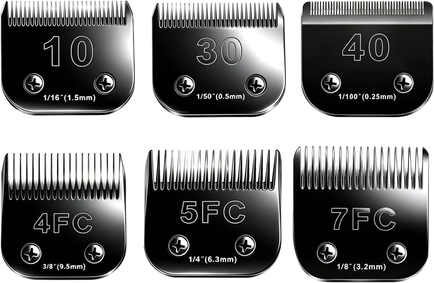 6pcs Dog Grooming Replacement Blades Compatible with Andis/Oster A5/Wahl KM-10 Series Dog Clippers,Detachable Clipper Replacement Blade,Black (6PCS Black-#10+30+3FC+4FC+5FC+7FC) - Image 15
