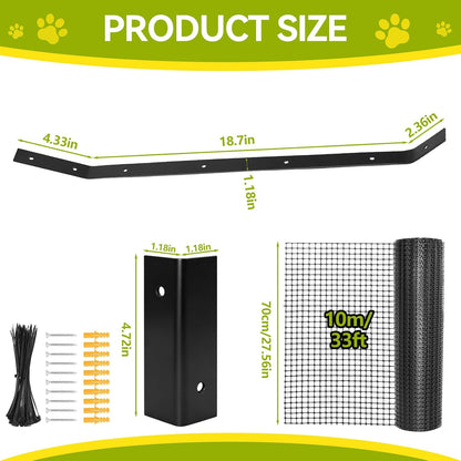 Primal Purr anti-climb fence topper installation components