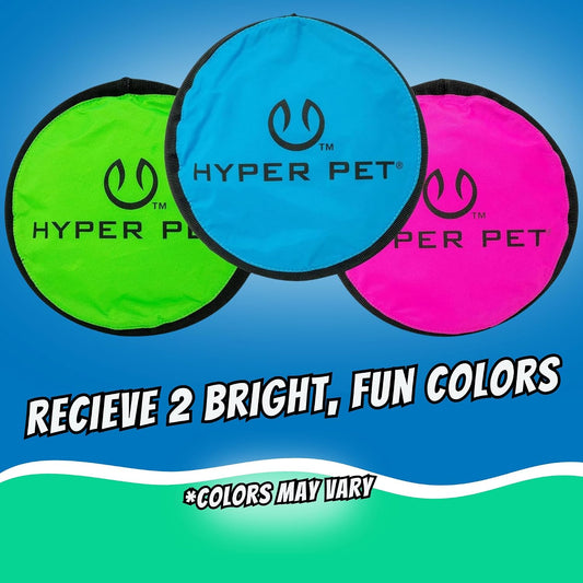 Two pack of Hyper Pet dog frisbees in vibrant colors