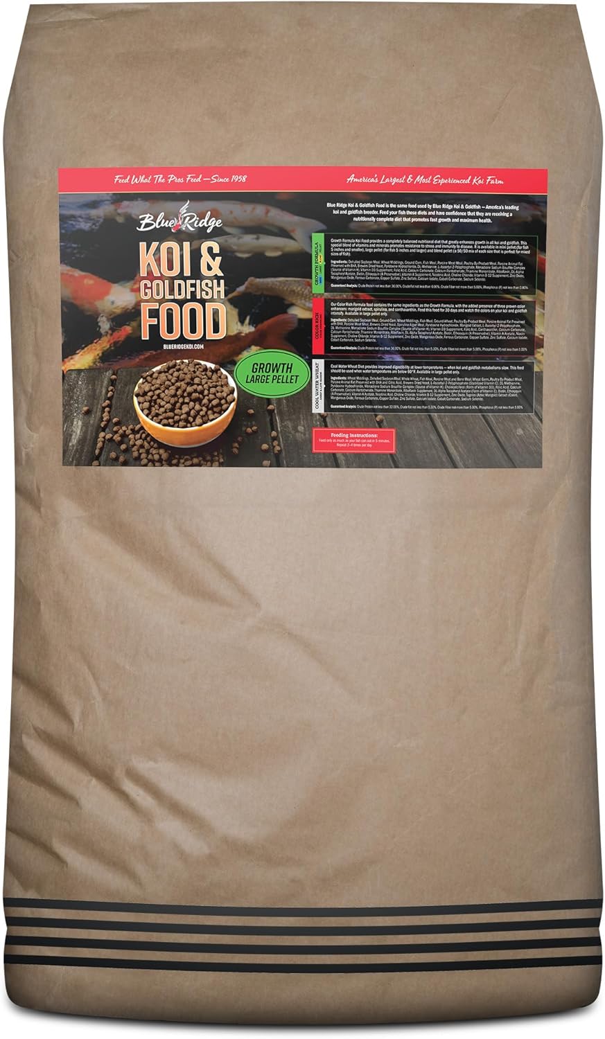 Blue Ridge Koi Fish Food 5lb - Koi Food Large 3/16" Growth Formula, Goldfish Food, Premium Fish Food for Ponds, Ponds Fish Food, Floating Pond Pellets - Image 12