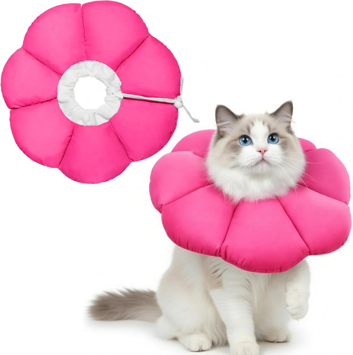 Soft Cat Cone Collar After Surgery, Cat Recovery Collar to Stop Licking Wounds, Adjustable Elizabethan E-Collar for Cats Waterproof Donut Collar for Wound Healing (Purple, Medium) - Image 15