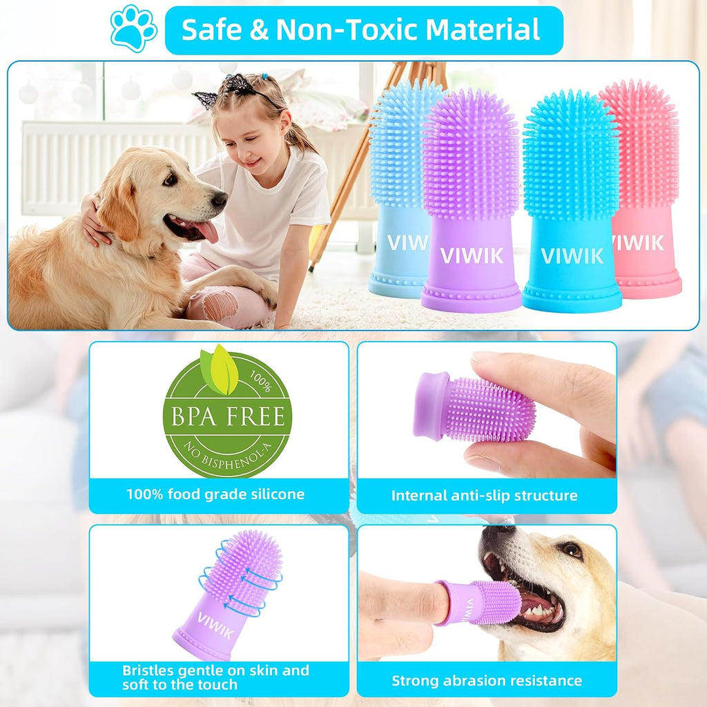 Transparent finger toothbrush on human finger for scale