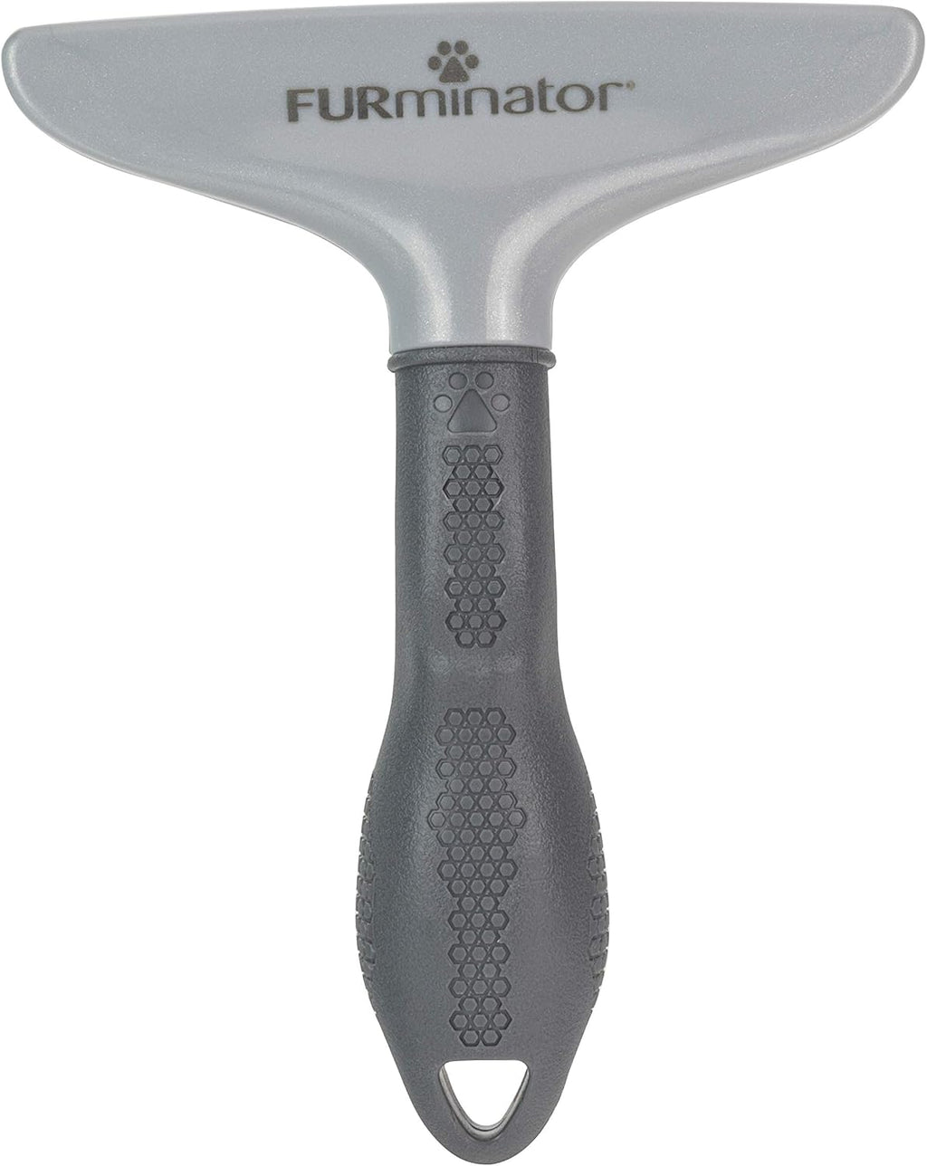 FURminator grooming rake removing loose pet hair