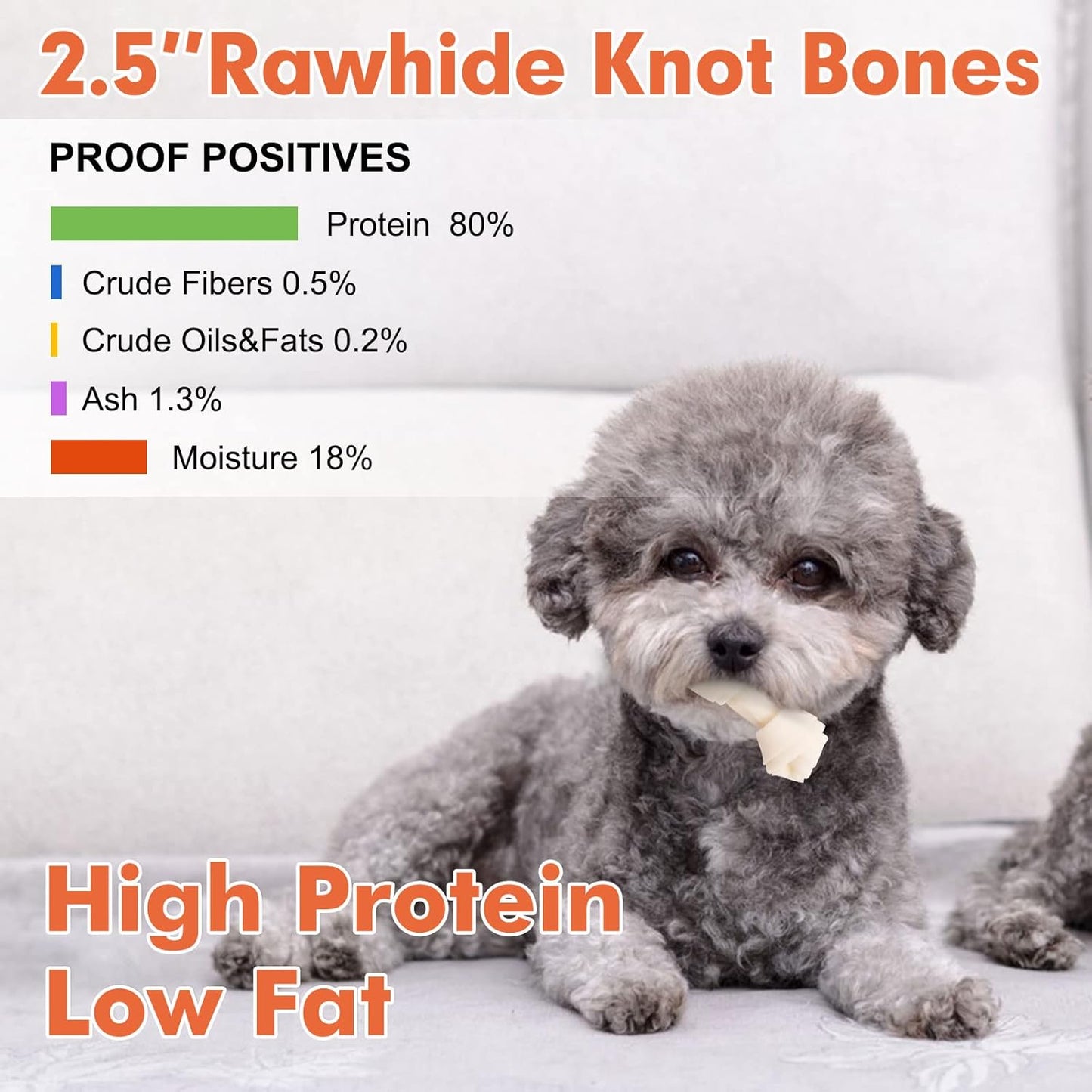 MON2SUN puppy dental care rawhide bones close up