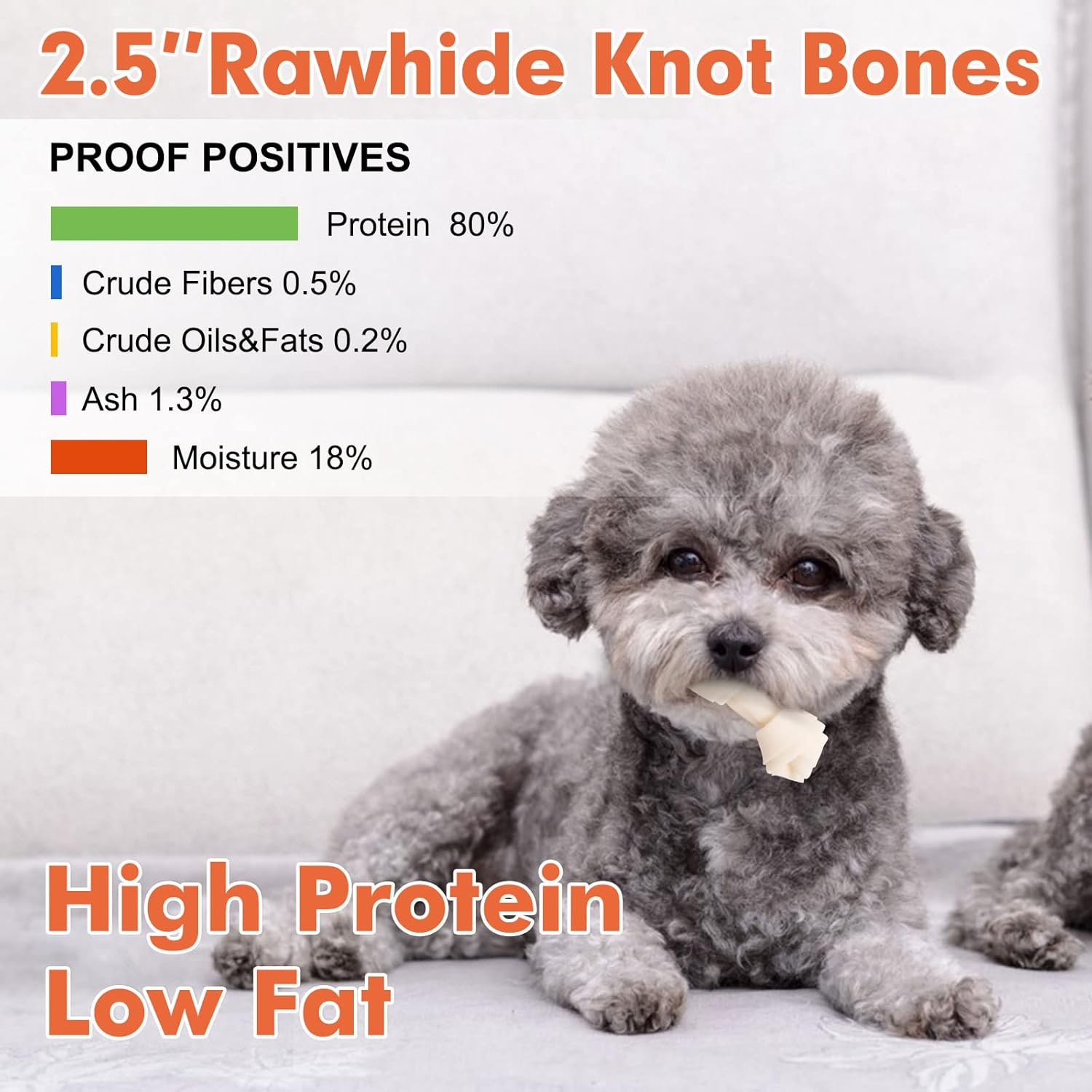 MON2SUN puppy dental care rawhide bones close up