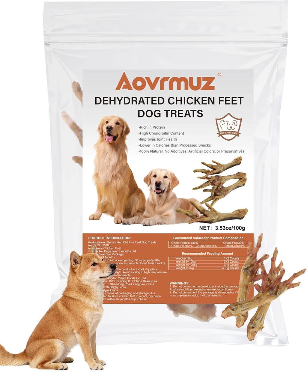 Dehydrated Chicken Feet Dog Treats - Single Ingredient Nail-Free High Protein Dog Chews, All Natural Treats for Joint & Dental Health - Image 10