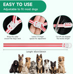 Instruction diagram for applying Woyamay flea collar to dog