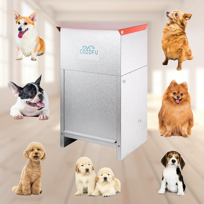 Cozofu galvanized steel pet food storage dispenser unit indoor and outdoor