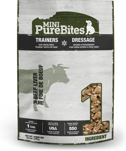 PureBites USA sourced freeze dried dog treats showing authentic packaging texture
