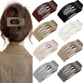 Rokateam flat hair clips front view showing glossy neutral design