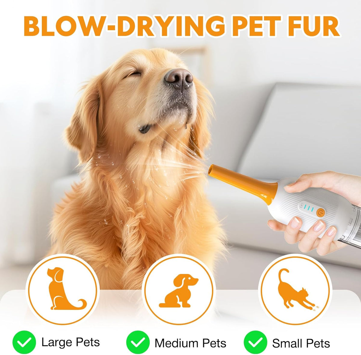 YoPoll portable cordless dog shedding vacuum cleaner in white