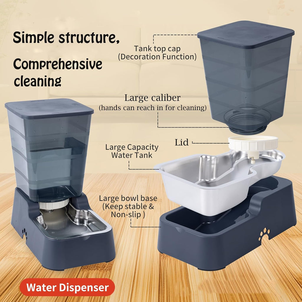 Meikuler five point two liter automatic pet waterer station with non skid rubber feet