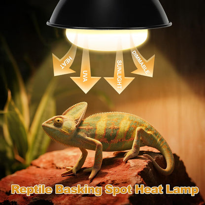 REPTITRIP infrared basking spot light bulb glowing with intense uva daylight warmth