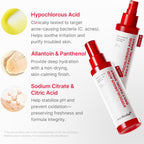 Medicube skincare spray ingredient highlights close up