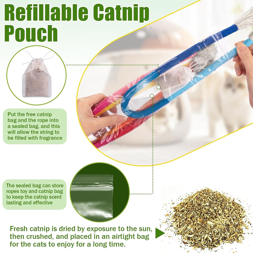 Cat Chew Ropes with Catnip, Teeth Cleaning, 3Pcs 23.6" for Cats - Image 8