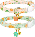 2 Pack Cotton Cat Collar Pink Strawberrie White Heart Cute Kitten Collar - Image 10