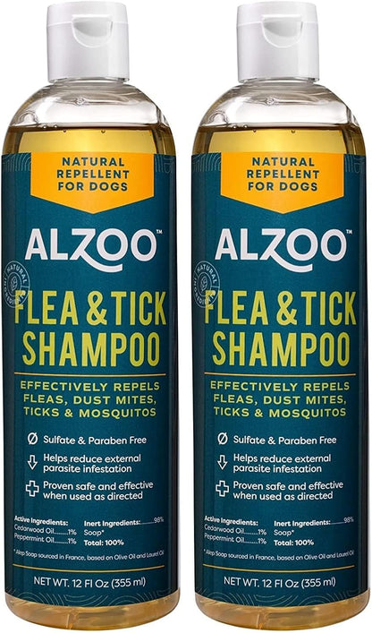 ALZOO Plant Based Flea and Tick Repellent Shampoo for Dogs, Effectively Repels Fleas, Ticks & Mosquitos, Plant-Based Active Ingredients, Sulfate & Paraben-Free, 12 Fl. Oz. - Image 9