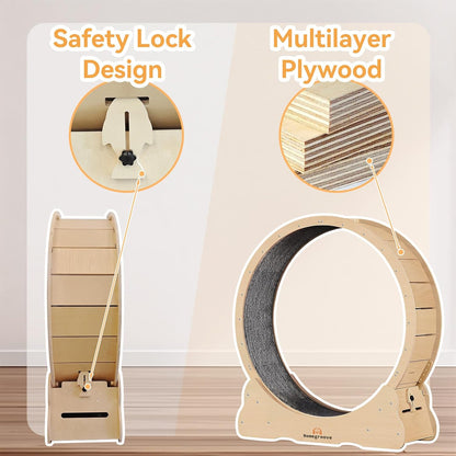 Silent TPE roller mechanism on Homegroove pet exercise wheel