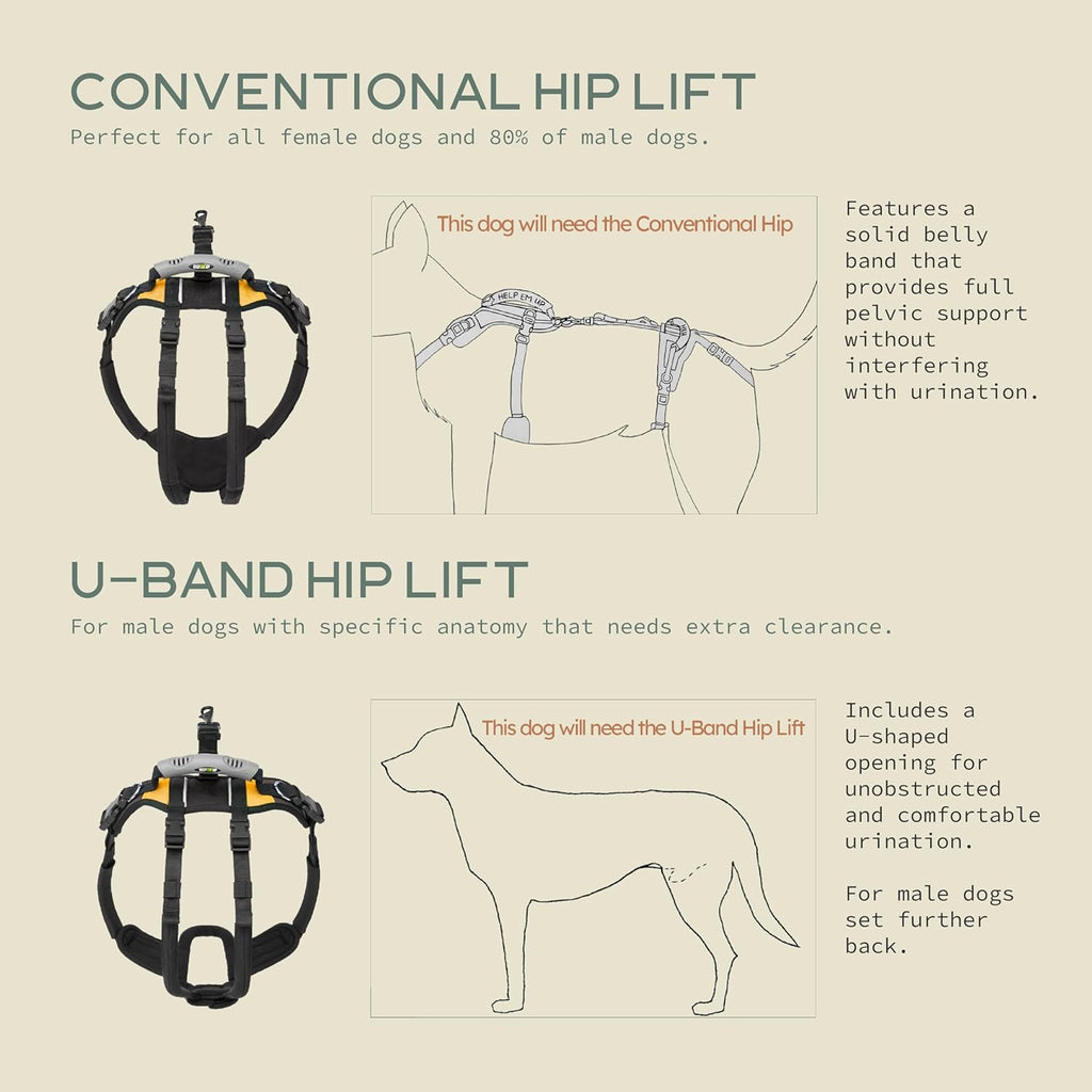 Help 'Em Up(R) - Dog Lift Harness Adjustable Lifting Harness for Dogs Full Body Support, Rear Leg Support (Conventional, Medium, 45-80 lbs) - Image 2