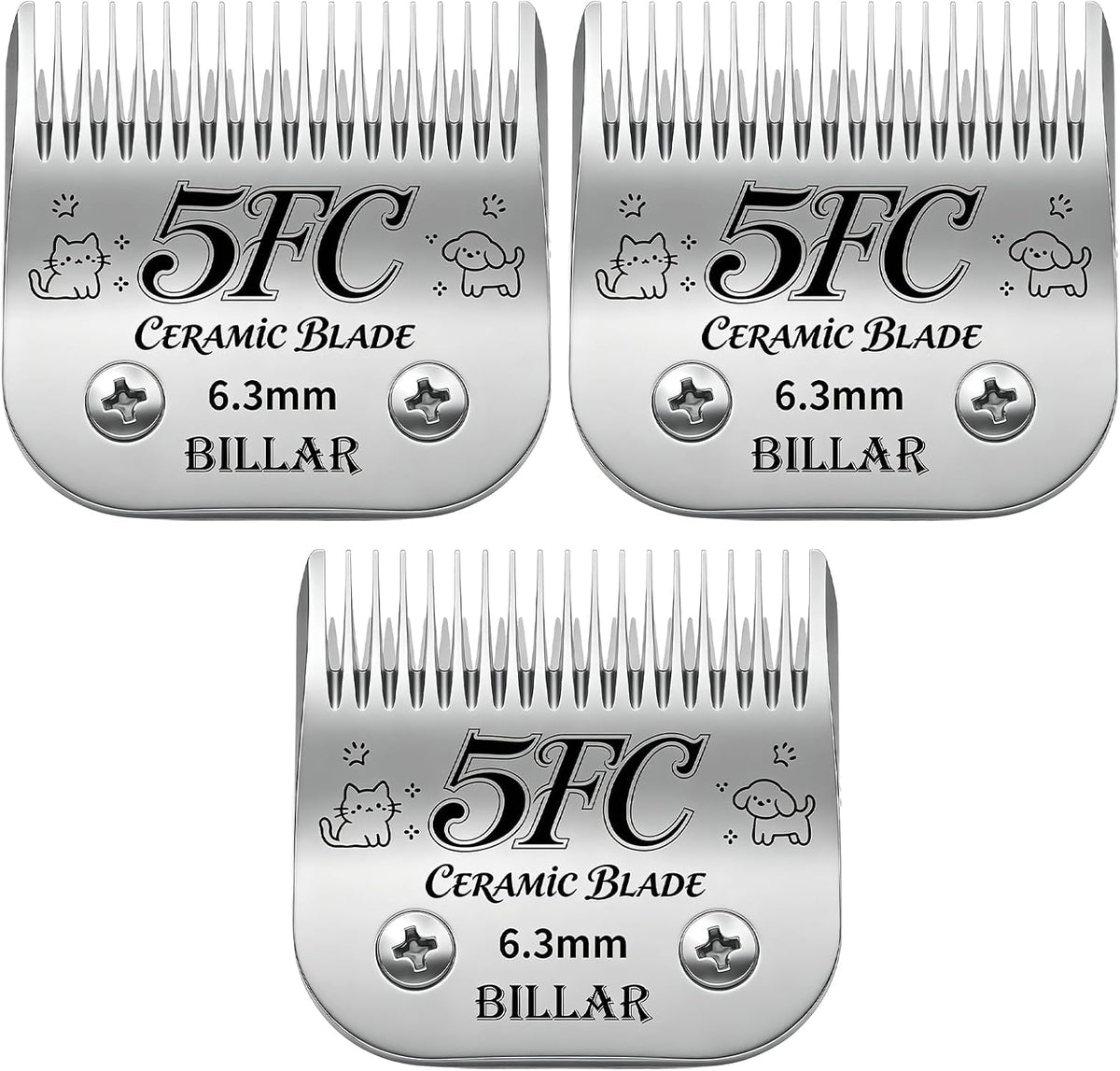 BILLAR(R) 5FW Dog Grooming Wide Blade,Detachable Pet Dog Grooming Blades,Compatible with Andis,Oster A5,Wahl km10 Clippers.Cutting Length 1/4 in(6.3mm) - Image 11