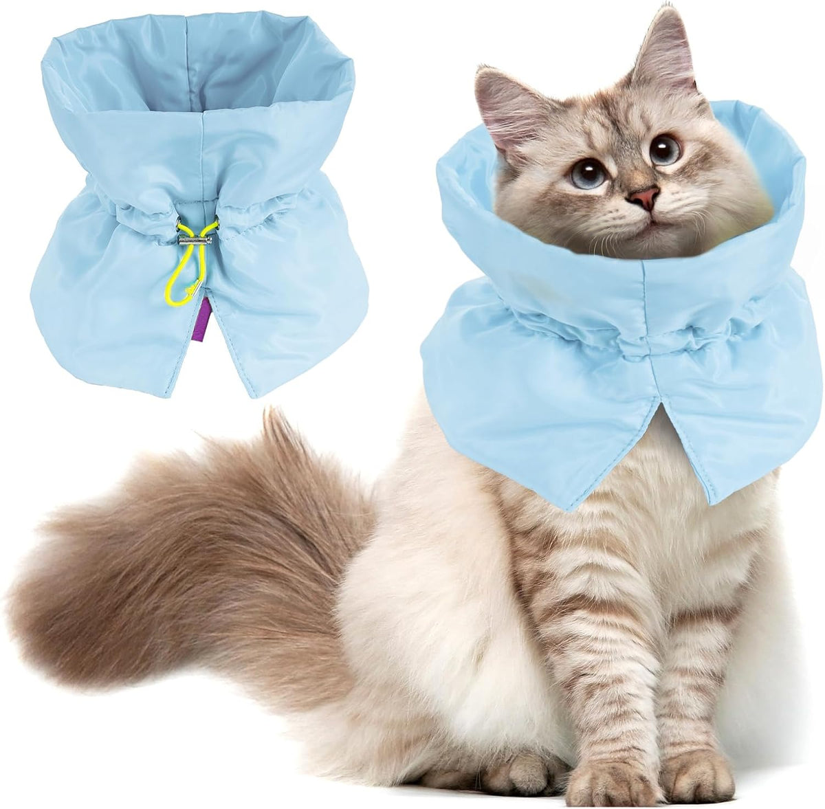 Cat Recovery Collar, Soft Adjustable Cat Cone Alternative, Lightweight Fasteners Collars for Cats Kittens Puppies, After Stop Licking and Daily Use (Lake Blue, S(Neck5.5-9.8")) - Image 11