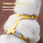 Wanheart pet harness set showing matching nylon leash and reflective strips