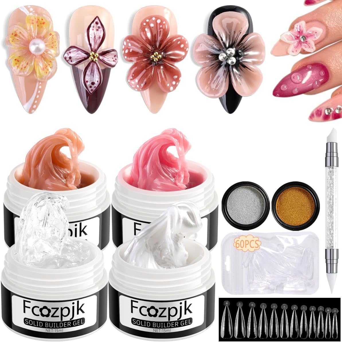 Fcozpjk Solid Builder Gel 4 Color Kit front view