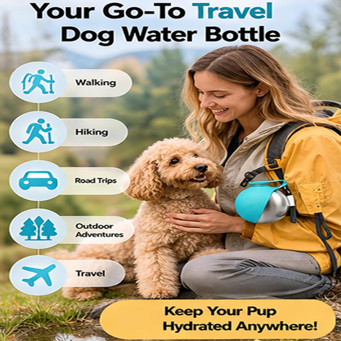 Premium 304 stainless steel interior of the Cxyrna pet water bottle