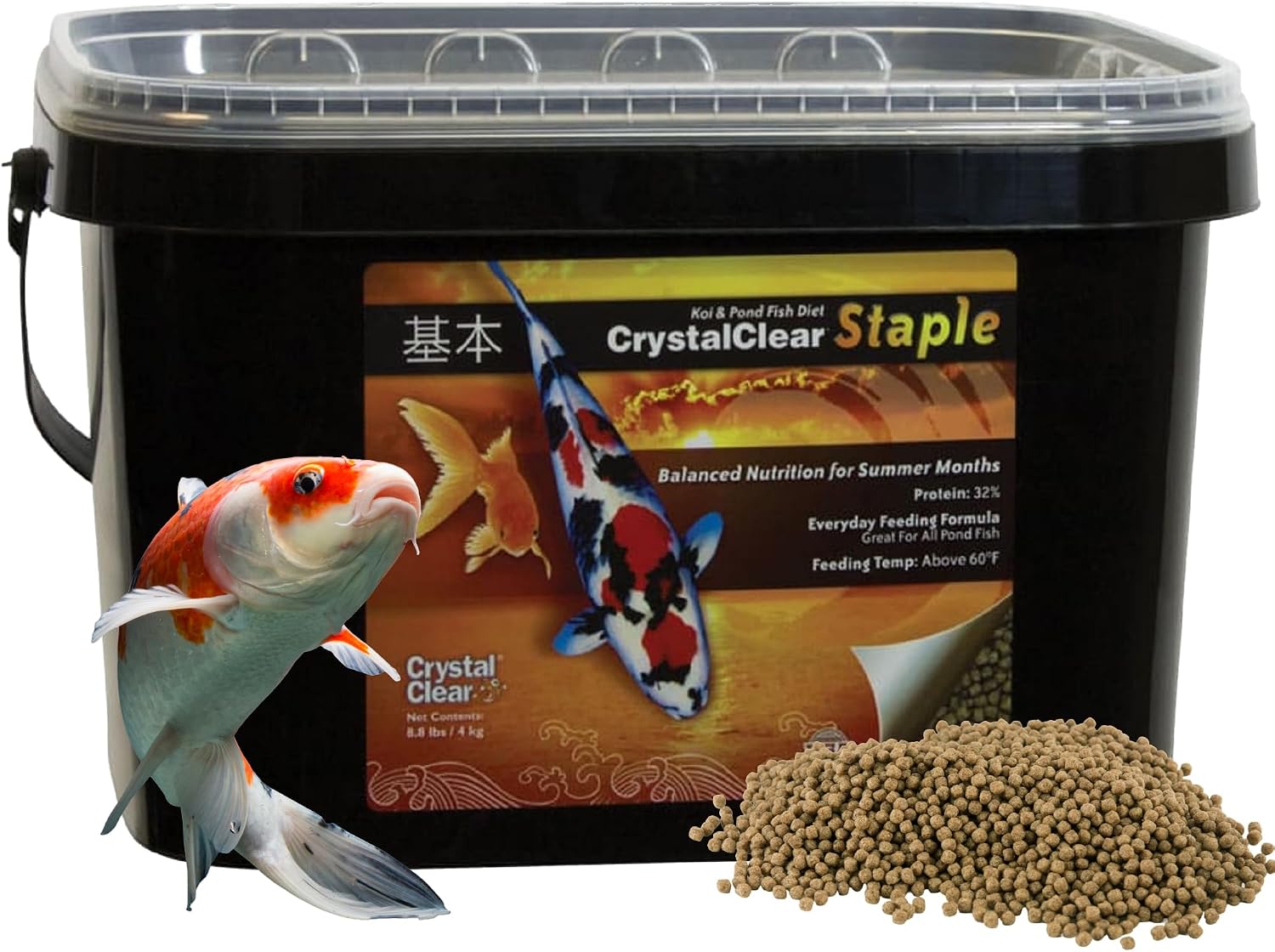 CrystalClear Staple Pond Fish Food for Healthy Koi & Goldfish, Protein Packed Floating Pellets for Summer Nutrition, Easy Digestion, 2.2 Pound Bag - Image 11