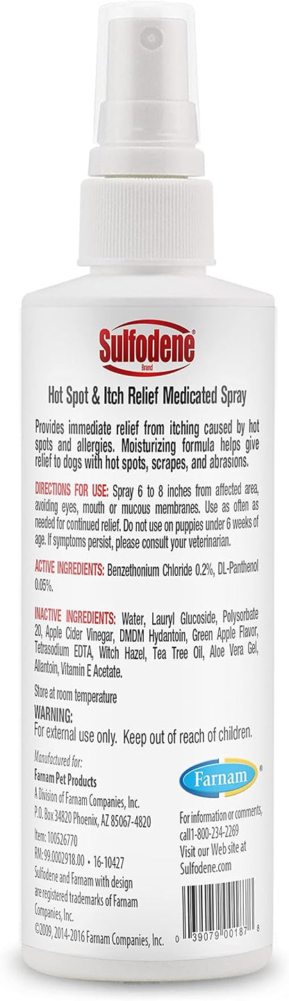 Sulfodene imported pet skin care product container close up