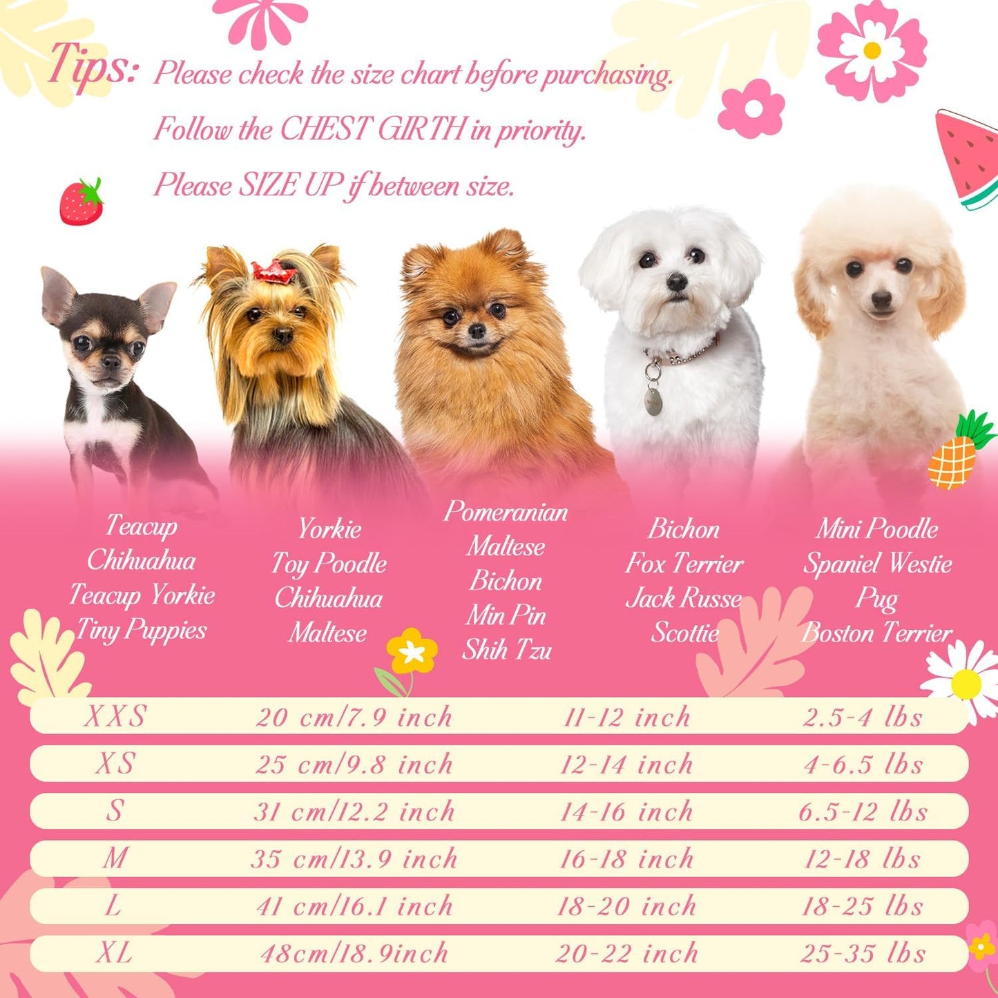 BAOBICUTE adorable daisy pattern dog dress for small breeds