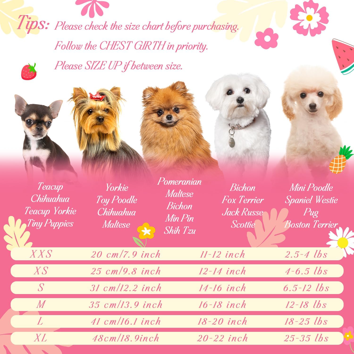 BAOBICUTE adorable daisy pattern dog dress for small breeds