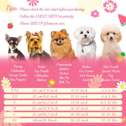 BAOBICUTE adorable daisy pattern dog dress for small breeds