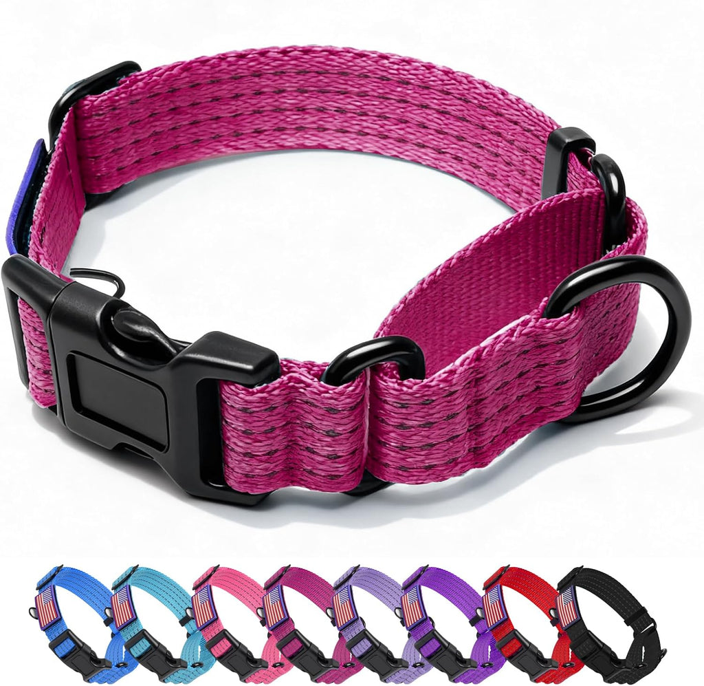 Martingale Dog Collar, Reflective No Pull Training Collar with Quick Release Buckle & USA Flag, Heavy-Duty Nylon, Adjustable for Small Medium Large Dogs (L,Red with Flag - Image 14