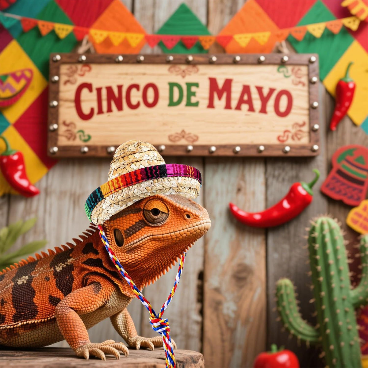 Gtziqa small pet miniature sombrero hat with rainbow trim close up