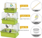 Small Bird Cage,Parakeet Travel Carrier with Handle,Perch,Feeder,Waterer - Image 3