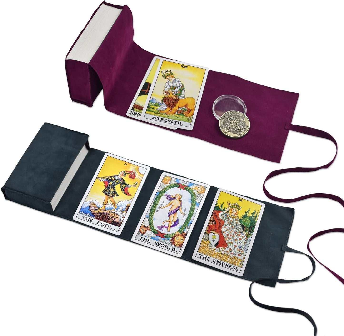 Knana 3 Piece Velvet Tarot Card Holder Set front view