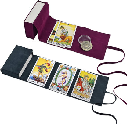 Knana 3 Piece Velvet Tarot Card Holder Set front view
