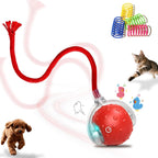 2-Pack Interactive Cat Toys Ball for Indoor CatsDog,Automatic Cat Toy with Smart Obstacle Avoidance&Bird Chirps,Includes 8 Cat Spiral Spring,Cat Enrichment Toys for Indoor Cats(RedBlue) - Image 9