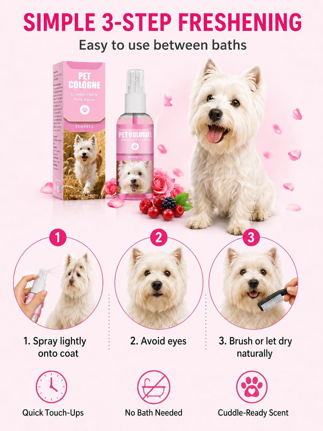 Cwdbbzj imported pet care spray packaging close up view