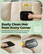 Using Pwbslai carpet rake on a fabric sofa