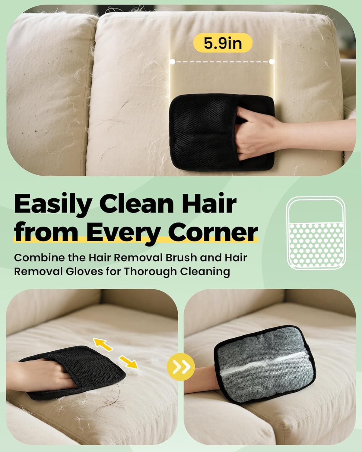 Using Pwbslai carpet rake on a fabric sofa