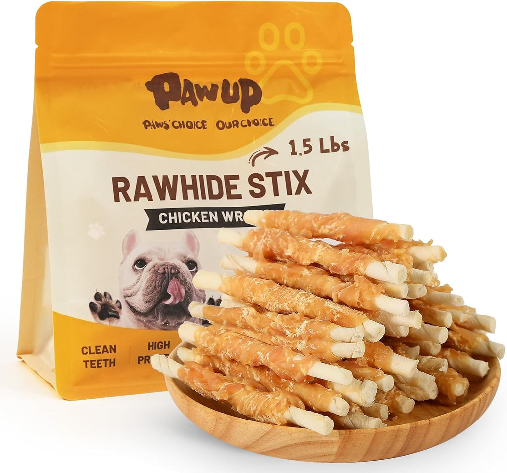PAWUP Dog Treats Chicken Wrapped Rawhide Sticks Long Lasting Dog Chews, Natural Snacks for Medium Large Dogs w/Taurine,12.5 oz (25-30 Count) - Image 9