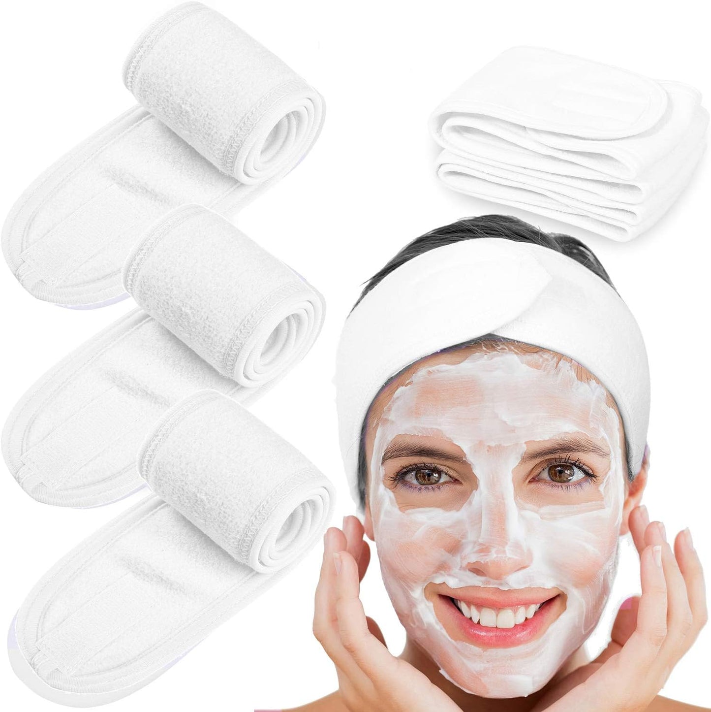 Whaline Spa Facial Headband white set front view