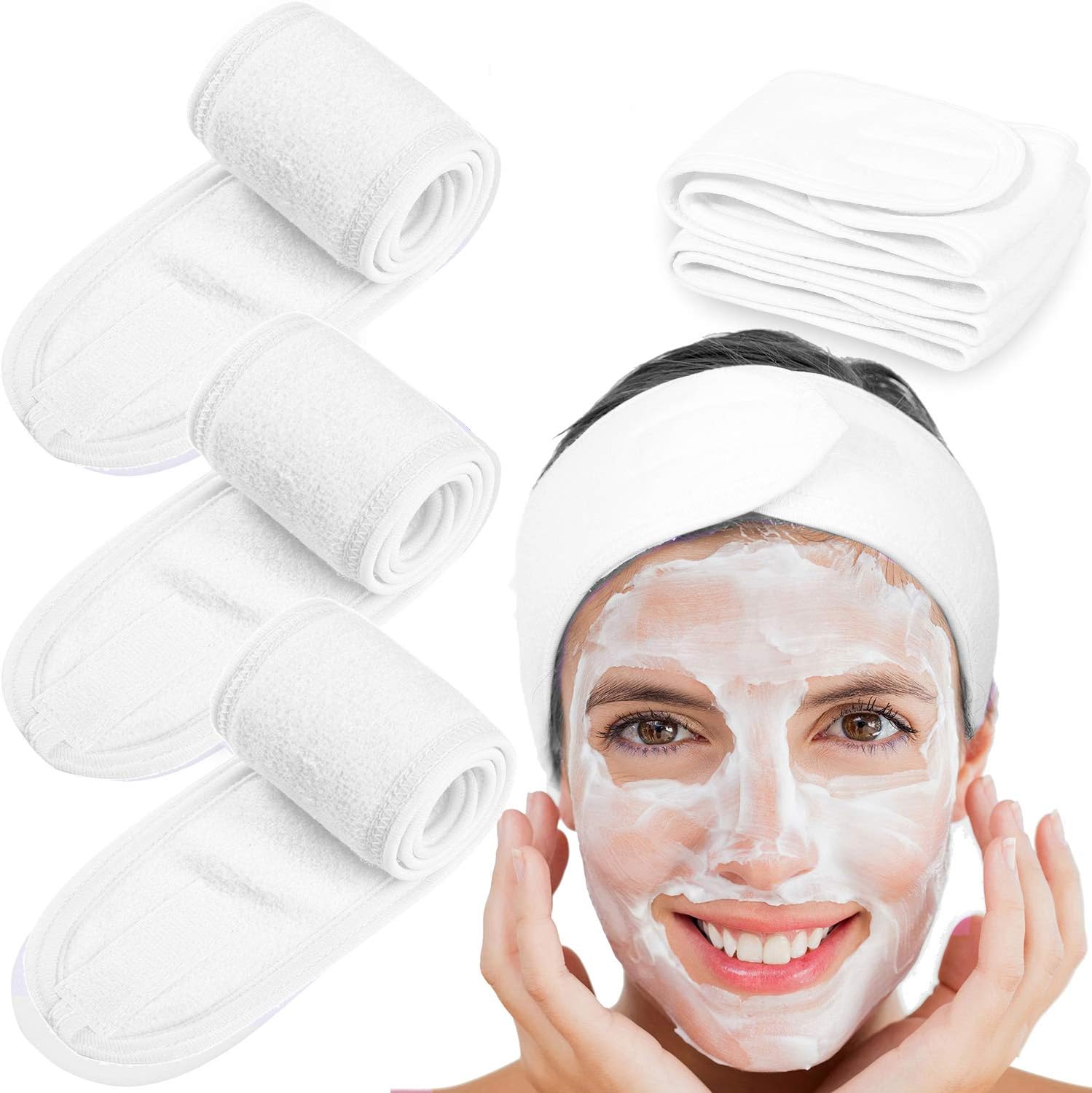 Whaline Spa Facial Headband white set front view