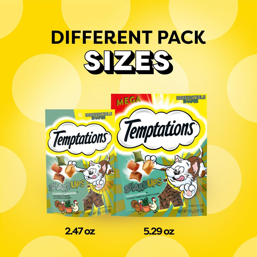 Temptations ShakeUps 5.29 ounce pouch size comparison