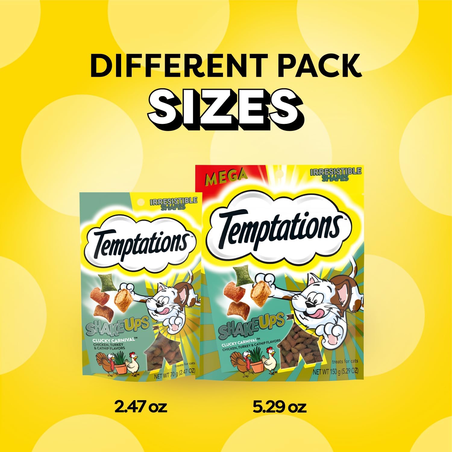 Authentic American formulation cat snacks in stay fresh protective packaging