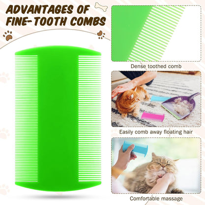 Hushee double sided kitten grooming combs displayed alongside a measuring scale