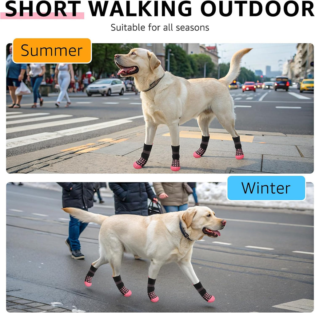Scenereal dog socks showing pull-tab feature for easy fit